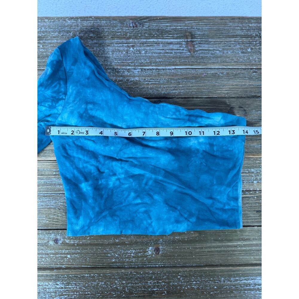 Better Be Teal Tie Dye One Shoulder Top Y2K Alt Indie Festival Grunge Small - Picture 2 of 6